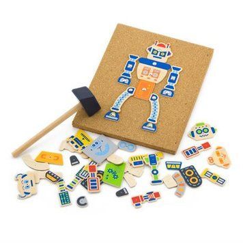 Дерев'яна аплікація Робот, Viga Toys 50335 фото